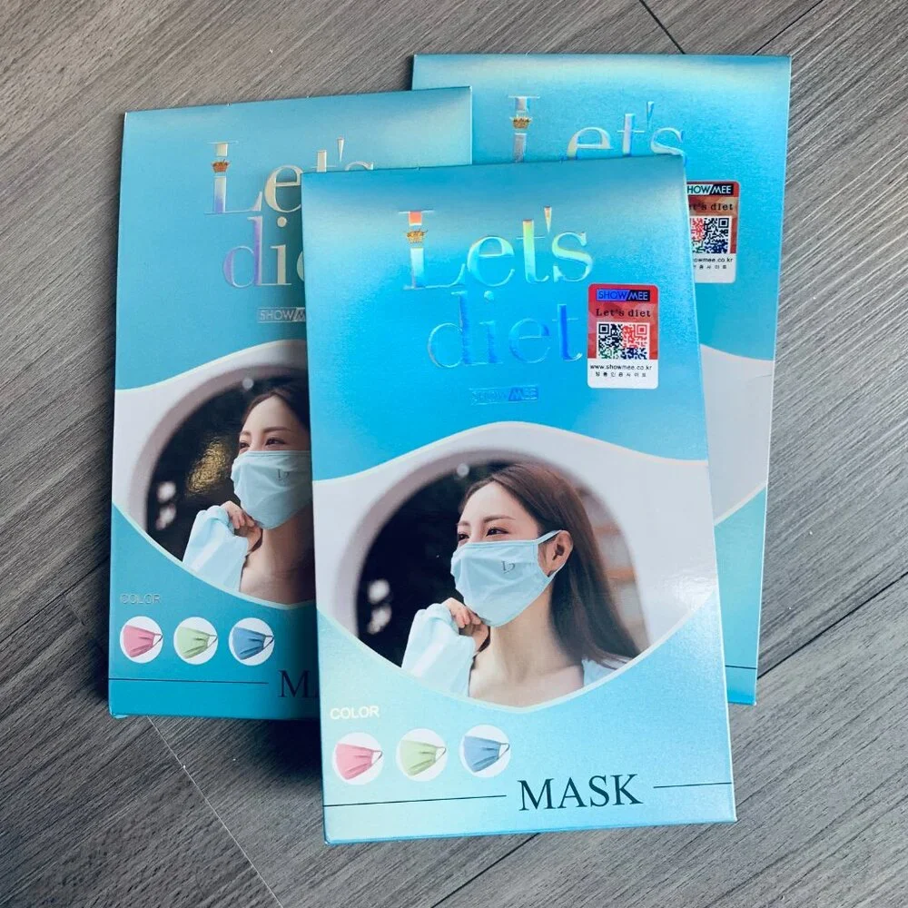 NWT Korea Let's Diet Sun Protect 100% UV CUT Face mask - Baby Blue